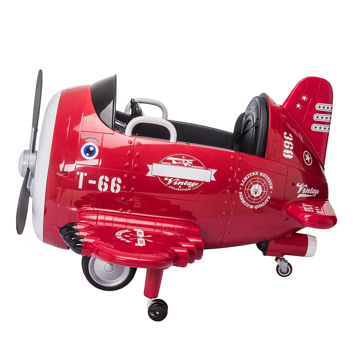 CIPACHO 12V Children's Electric Ride On Airplane, Car for Kids Vehicle with Bombing Sound, Joysticks Operation, FM Radio, Remote Control, Best Gift for Aged 3-8, Red CIPACHO 12V Children's Electric Ride On Airplane, Car for Kids Vehicle with Bombing Sound, Joysticks Operation, FM Radio, Remote Control, Best Gift for Aged 3-8, Red