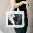 thumbnail image 6 of Yiaed Butterfly Angel Wings Art Print Fluffy Shoulder Bag Plush Bags Women Ladies Tote Bag Fluffy White Furry Purse Handbag for Autumn and Winter, 6 of 7