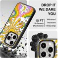 thumbnail image 5 of Magnetic Case for iPhone 15 Pro, 10ft Military-Grade Protection, Compatible with Magsafe, Shockproof Phone Case for iPhone 15 Pro - 70's Psychedelic Groovy Art - Clear Black, 5 of 7