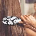 thumbnail image 3 of Black Halloween White Ghosts Hair Brush,Girls Detangling Hair Brush,Glide Through Tangles with Ease for Wet & Dry Hair,8.8"X2.8", 3 of 7