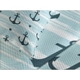 thumbnail image 4 of Ambesonne Modern Quilted Bedspread Set 3 Pcs, Pattern with Anchors, Queen Size, Pale Blue Dark Green, 4 of 5