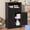 Black, variant on Bathroom Wall Cabinet, Wall Mounted Medicine Cabinet with Drawer, Barn Door & Adjustable Shelf, 24.4"H x 23.6"W x 9"D Rustic Brown Over Toilet Farmhouse Storage Cabinet for Kitchen, Laundry, Entryway