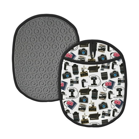 

Lukts Cool Camera Print Silicone Pot Mat Mitten With Hanging Loop Heat Resistant Oven Mitts Non-Slip Bbq Baking Smoking Potholders