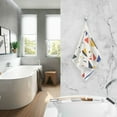 thumbnail image 2 of Yayeee 100% Cotton Hand Towels for Bathroom 16" x 28" Soft Absorbent Kitchen Towel, White Geometric, 2 of 7