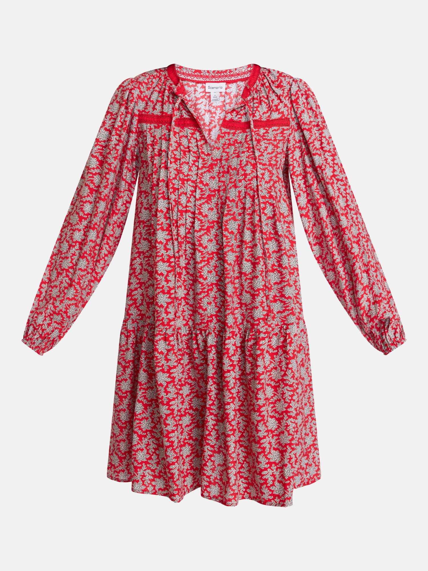 Scenario Women's Tiered Ruffle Mini Dress, Sizes XS-XXXL