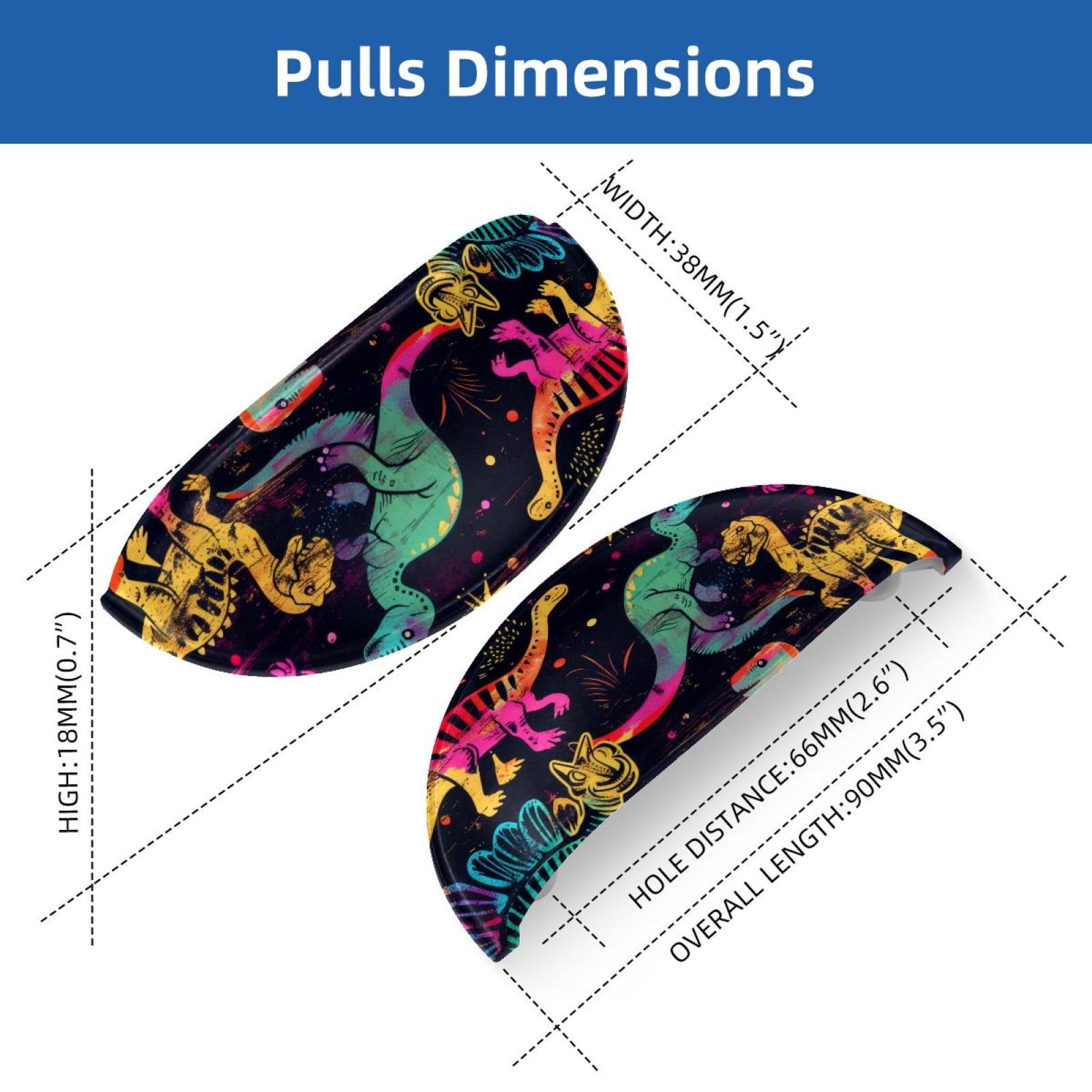 PhooArto 6 Pcs Cup Drawer Pulls, Colors Animal Dinosaur Pattern Shell Shape Handles Cabinet Knobs for Dresser Cupboard Closet Wardrobe with Screws