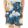 thumbnail image 3 of Cartoon Sky Pattern Athletic Shorts Breathable with Comfort Fit Drawstring Casual Sweatshorts X-Large, 3 of 9