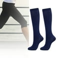thumbnail image 5 of harmtty Women Sports Compression Stockings Cycling Running Knee Length Socks,Navy Blue L/XL, 5 of 8