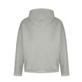 thumbnail image 5 of Men's Fleece Cropped Hooded Sweatshirt Oversized Solid Long Sleeve Pullover Kangaroo Pocket Drop Shoulder Pullovers Top, 5 of 7