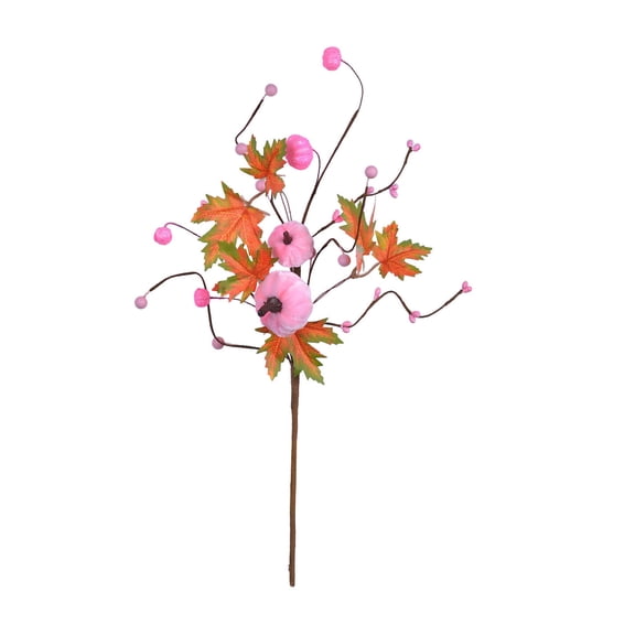 Halloween Artificial Maple Leaf Pumpkin Cutting Pink UV-resistant Decor for Living Room, Bedroom, Tables,Party,Festival, Wedding,Flower Arrangement