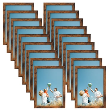 5x7 Picture Frame Set of 18, Multi Brown Woodgrain 5 by 7 Photo Frames Bulk for Wall or Tabletop Display