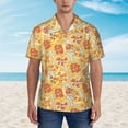 thumbnail image 2 of Fotbe Cute Pizza In Various Hawaiian Shirt for Men Unisex Summer Beach Casual Short Sleeve Cotton Linen Button Down Shirts-Medium, 2 of 5
