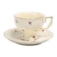 thumbnail image 2 of Juego de taza y platillo de café de cerámica, juego de taza de té de tarde, regalo único para inauguración de casa, vajilla portátil con asa, de, 2 of 8
