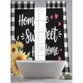 thumbnail image 5 of Sheer Curtains 84 Inches Long 2 Panels, Sweet Home Farmhouse Sunflower Rod Pocket Curtain Voile Draperies, Black White Buffalo Plaid Light Filtering Window Treatment for Living Room Kitchen Bedroom, 5 of 8