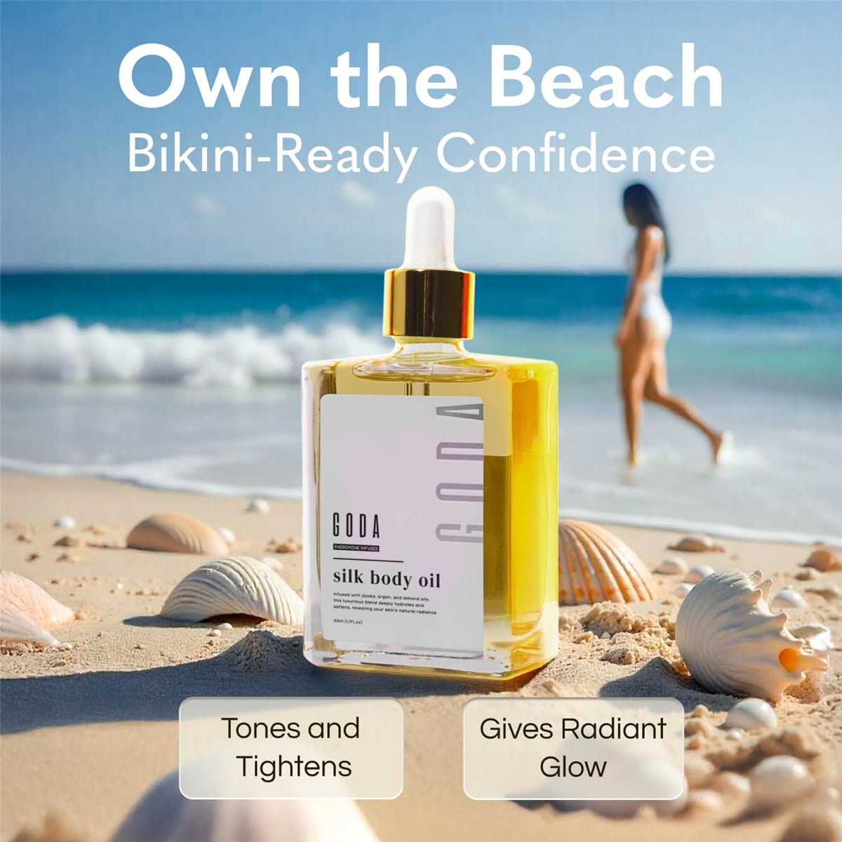 GODA Silk Body Oil for Women - Anti Aging Firming Moisturizer