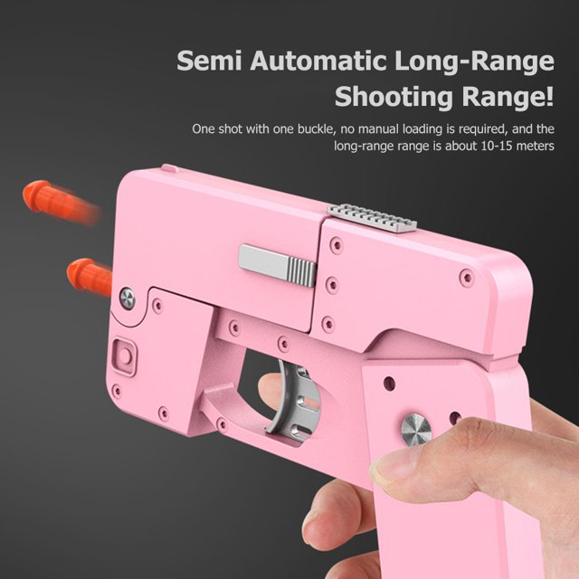 Modelo de teléfono plegable Pistola de balas blandas 2 Pistola de eyección de ráfagas (estándar rosa) Likrtyny Para estrenar