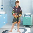 thumbnail image 5 of FORMRS Niños Bathrobe Unisex Hooded Robe Soft Plush Pajamas Sleepwear, Size 2-3T, Purple Mountain, 5 of 7
