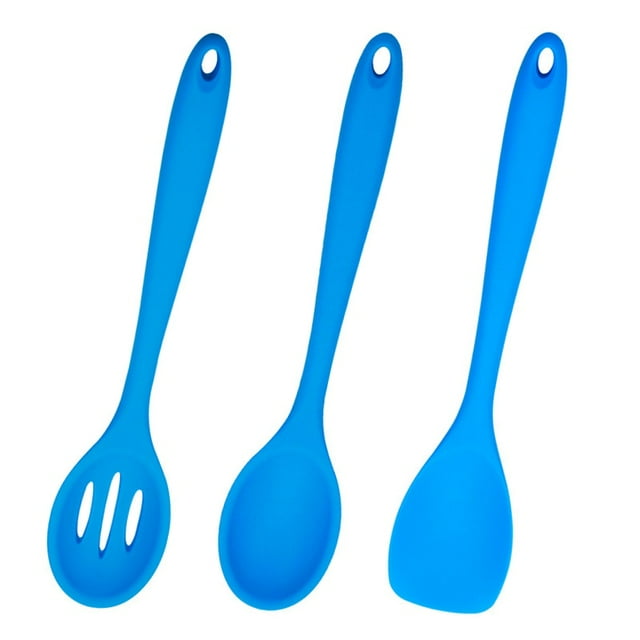 Teyaao 3-piece set silicone spoon Silicone Colander Non-stick Salad mixing spoon Kitchen Cooking Baking Stirring Tool