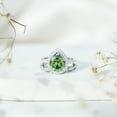 thumbnail image 6 of Rosec Jewels Certified Lab Grown Green Sapphire Bridal Ring Set of 2 (8X10 mm Pear Shape, AAAA Quality), with Moissanite, 925 Sterling Silver, US 4.00, 6 of 9