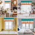 thumbnail image 5 of Gradient Green Valance Curtain Modern Minimalist Green Orange Ocean Beach Window Valances Rod Pocket Short Curtains Window Treatments for Kitchen Bedroom Bathroom Laundry 42" x 12", 5 of 9