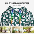 thumbnail image 4 of Lsque Daisies Flowers Pattern Casual Women's Hoodie,Hooded Sweatshirt with Kangaroo Pocket,Pullover Hoodie with Eye-catching Drawstrings-XX-Large, 4 of 7