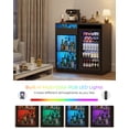 thumbnail image 5 of Modern Coffee Bar Cabinet with Mini Fridge Space, Wine Bar with LED Lights & Power Outlets, Glass Door Liquor Cabinet & Buffet Sideboard for Dining Room, Black, 5 of 7