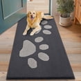 thumbnail image 1 of Tapete para puerta de perro para patas fangosas, antideslizante, lavable, para interior, alfombra absorbente de entrada, color gris oscuro, 1 of 4