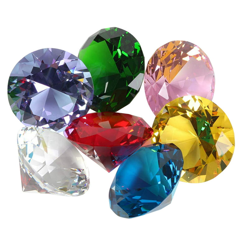 100pcs 20mm Colorful Acrylic Crystal Diamond Jewels Gems Simulation Diamond  Crystals Treasure Gems Decoration (mixed Color) Superb