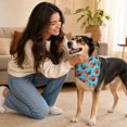 thumbnail image 7 of Thanksgiving Turkey Print Fall Dog Bandana with Adjustable Tie, 1 Pack, Light Blue, for Small Dogs and Cats, 7 of 7