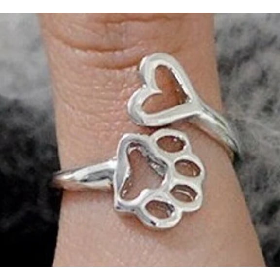 Women’s Paw Toe Ring Solid 925 Sterling Silver New Year Gift Jewelry foot jewelr