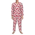 thumbnail image 3 of Lsque Strawberry Pattern Long Sleeve Pajama Set for Men - Soft 2-Piece Sleepwear and Loungewear Set with Pockets, Comfy Nightwear-X-Large, 3 of 7