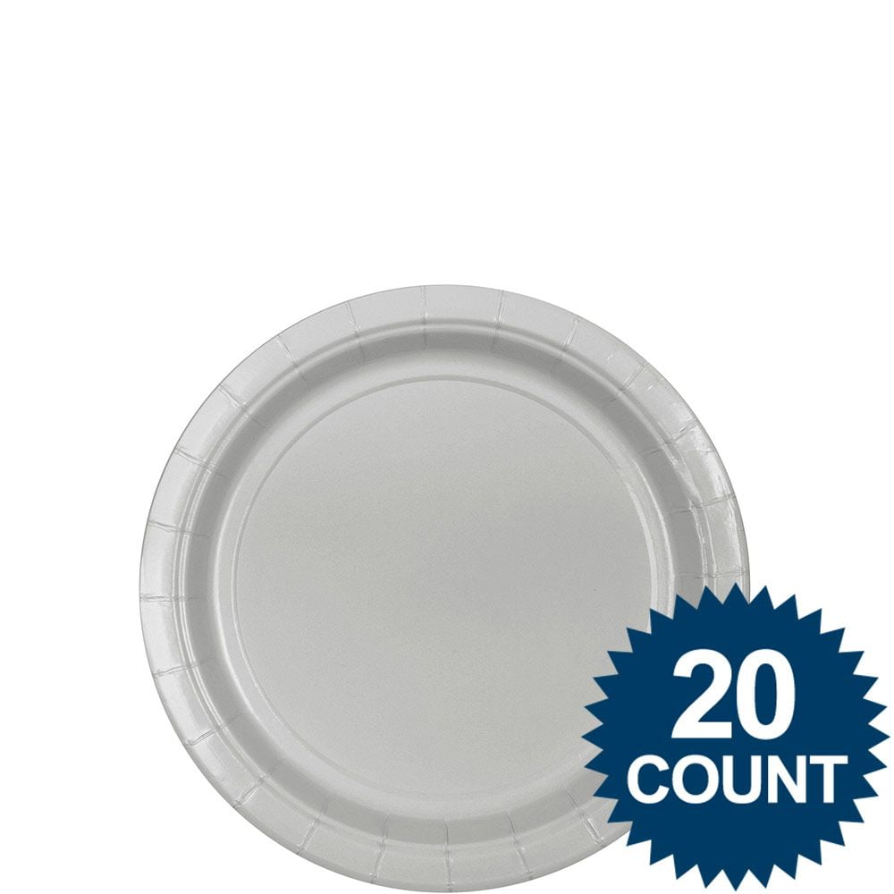 Details about   Paper Plates 20ct 7 in Silver 