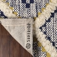 thumbnail image 4 of Superior Evren Hand-Tufted Cotton/Wool Textured Geometric Gold/Navy Blue Farmhouse Area Rug, 3' x 5', 4 of 6