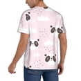thumbnail image 2 of Hirioo Cute Panda for Men's Baseball T-shirt Shirts Short Sleeve Casual Summer Button Stretch T Shirts,Size S-4XL-X-Large, 2 of 7