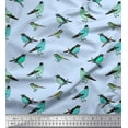 thumbnail image 2 of Soimoi Blue Cotton Poplin Fabric Artistic Bird Print Fabric by the Yard 42 Inch Wide, 2 of 3