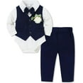thumbnail image 2 of SANMIO Baby Boy Clothes Suits Infant Gentleman Outfit Collared Dress Shirt+Vest+Tie+Corsage+Pants 5Pcs Baby Suit Sets, 2 of 7