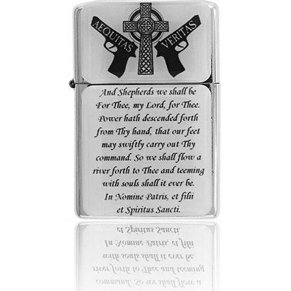 Gifts Infinity Boondocks Saints Prayer Crystal Coated Chrome Finish Wind Proof Oil Lighter
