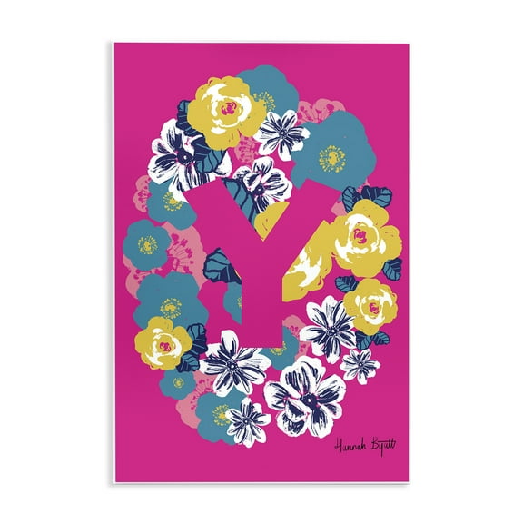 Stupell Industries Floral Bloom Letter Y Botanical & Floral Painting Unframed Art Print Wall Art, 10 x 15