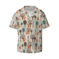 thumbnail image 2 of Lsque Squirrels and Trees print Men's Cuban Collar Short Sleeve Shirt Summer Beachwear Casual Button Down Fashionable Vacation Leisure Shirt-Medium, 2 of 7