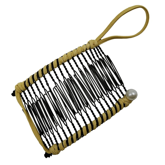 Fiudx Pinza para El Pelo Tipo Plátano, Peine Antideslizante de 20 Dientes, Accesorio Elástico para El Cabello, Diseño Cómodo y Duradero, Estilo Clásico y Elegante, Ideal para Bodas, Fiestas y Uso Dia