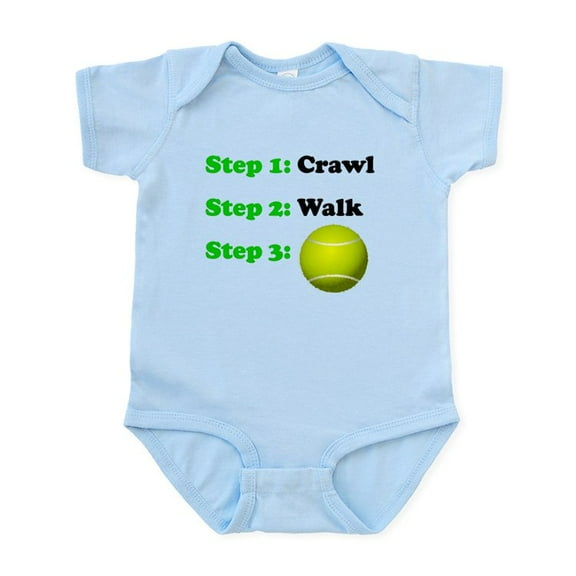 CafePress - Crawl Walk Tennis Body Suit - Baby Light Bodysuit, Size Newborn - 24 Months