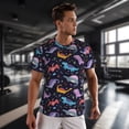 thumbnail image 3 of Wukai Cartoon Dinosaur Print Men's Short-Sleeved Mesh T-Shirt,Quick-Dry Short Sleeve Workout T-Shirt-Small, 3 of 8
