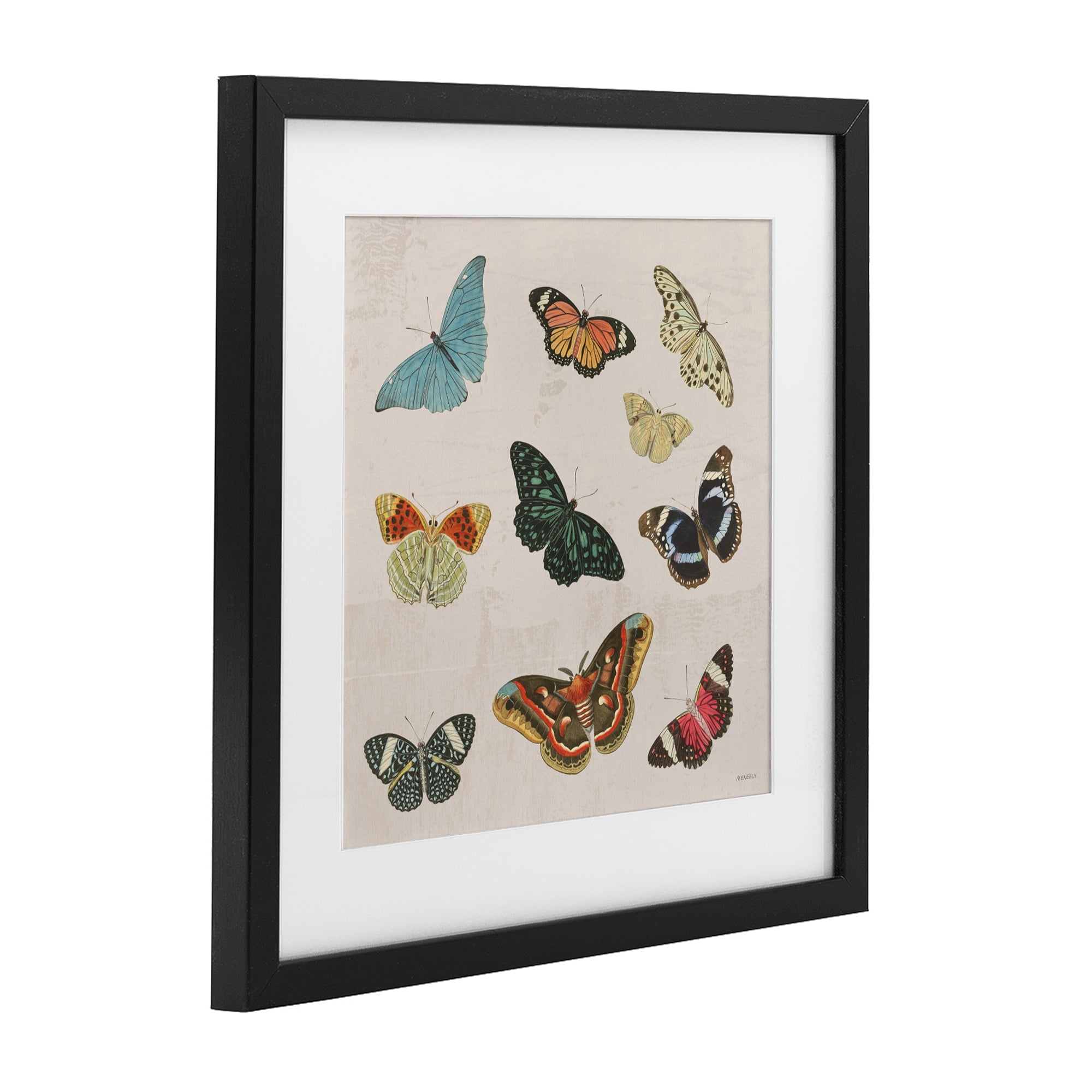 Stupell Industries Vintage Butterfly Flight Black Framed Print Under Glass, design by Dan Meneely