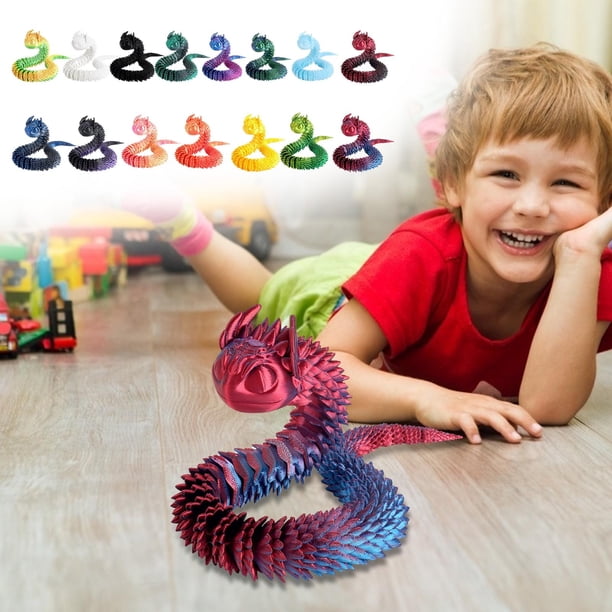 Juguete de peluche flexible articulado Año de la Serpiente - Carrocería móvil realista de 31 cm, material de PLA, exquisita decoración para el hogar y el coche