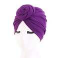 thumbnail image 2 of Minnieouse Envolturas para la cabeza para mujer, diademas con nudos de flores en forma de V, gorro para dormir al tacto, gorro, accesorios Sombreros violeta, 2 of 6