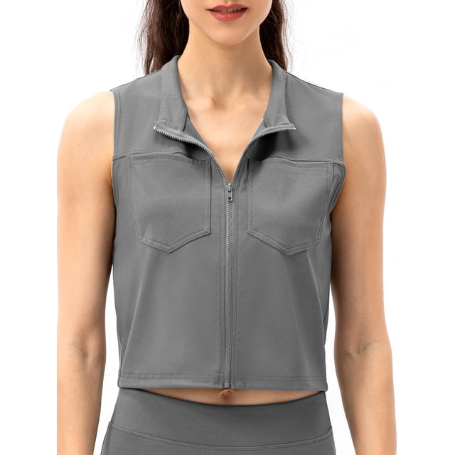 Chaleco de mujer Chaleco deportivo para mujer Chalecos casuales sin mangas con cremallera Tomshoo Chaleco de mujer