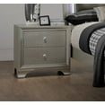 thumbnail image 4 of Modern Champagne Faux Finish 5pc King Size Bed Dresser Mirror Nightstand Wooden Furniture Set, 4 of 4