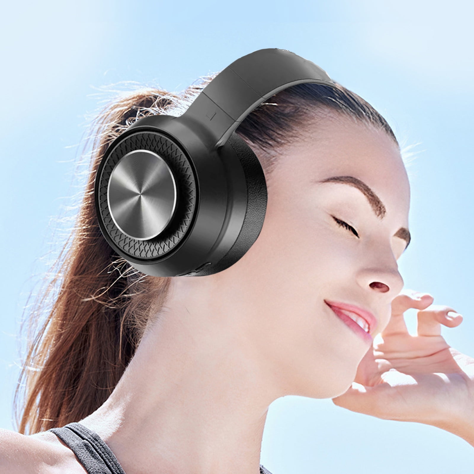 Bluetooth Headphones, Wireless Headphones, Over Ear Noise Cancelling Headphones with Mic, Up To 24 Hours of Battery Life(Black)