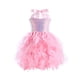 thumbnail image 1 of Odeerbi Niñas Verano Sparkly Lentejuelas Princesa Vestido Tul Tiered Vestido Fiesta Satén Halter Vestido Vestido Sin Mangas, 1 of 3
