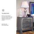 thumbnail image 3 of Bowery Hill Contemporary 2 Drawer Nightstand with USB in Gray, 3 of 7